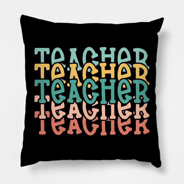 Teacher Appreciation, Colorful Teacher, School Staff Gift Idea Pillow by David white