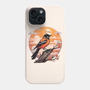 Baltimore oriole and moon Phone Case