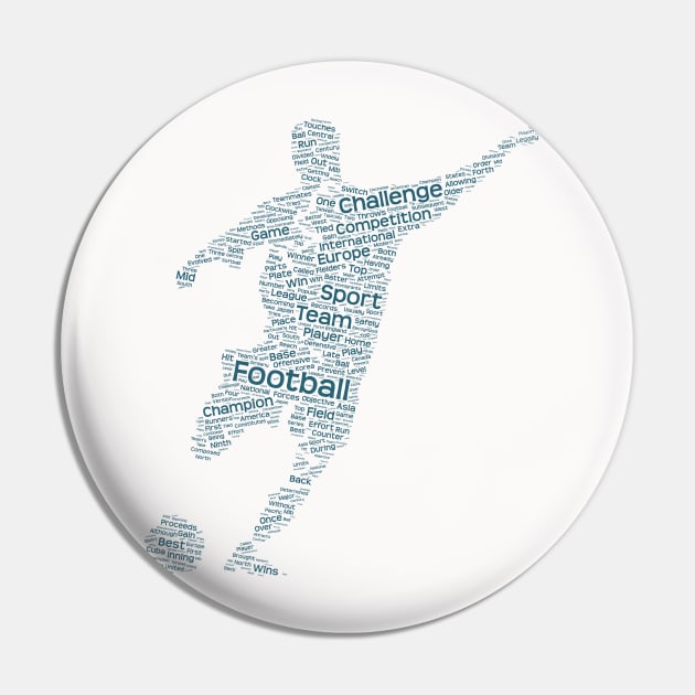 Football Footballer Silhouette Shape Text Word Cloud Pin by Cubebox