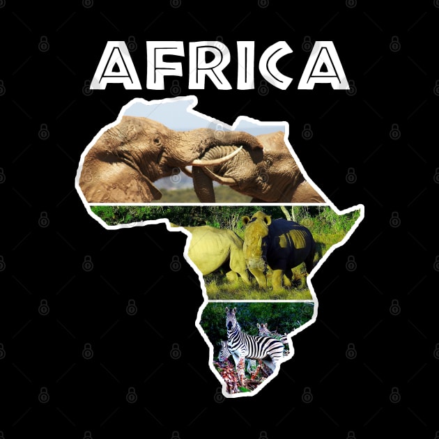 African Wildlife Continent Collage by PathblazerStudios