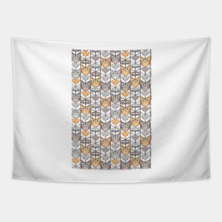 neutral colored woodland critters chevron Tapestry