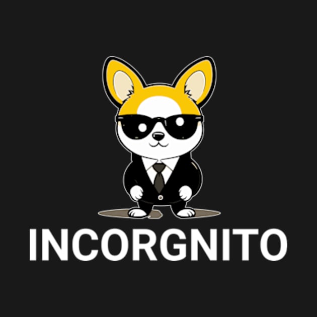 Incognito Detective Corgi Pun INCORGnito Funny Dog Lovers Puns by sarcasmandadulting