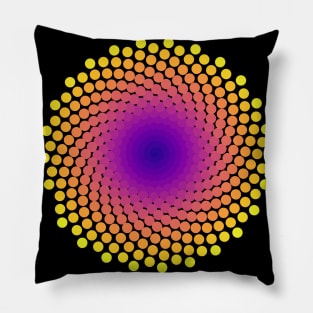 Dot Mandala | Light Sunset Yellow Red Blue Pillow