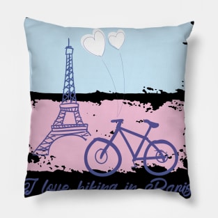 Biking In Paris Pillow