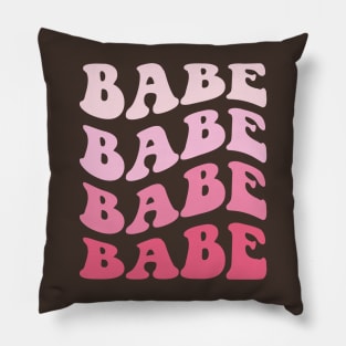 Babe Wavy Retro Font Design Pillow