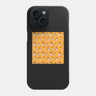 Coffe mug pattern in mustard yellow Phone Case