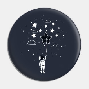 Astronaut draw with star Pin