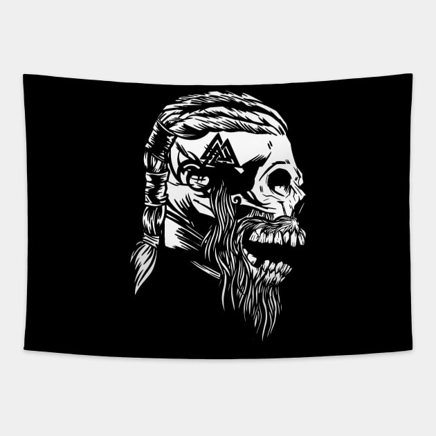 Viking Warrior Skull Tapestry by LAPublicTees