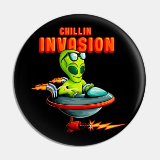 Alien chillin invasion Pin