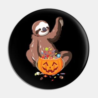 Sloth Costume Halloween Halloween Sloth Pumpkin Shirt Pin