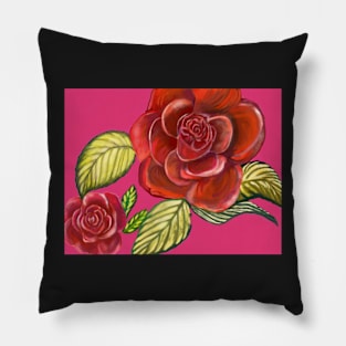 Red roses background rose Pillow