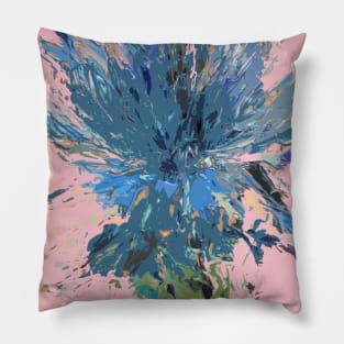 Blue Thistle Flowers Pillow