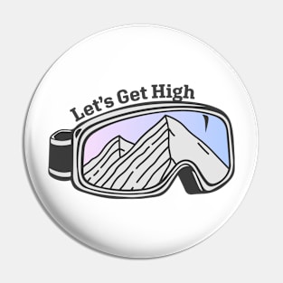 Sunset Mountain Ski Goggles | Let's Get High Pin