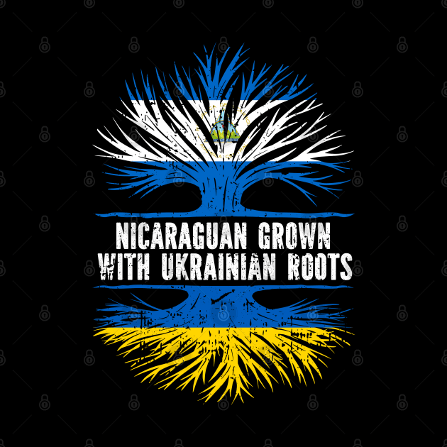 Nicaraguan Grown with Ukrainian Roots Flag by silvercoin