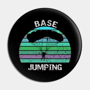 Base Jumping - vintage sunset design Pin