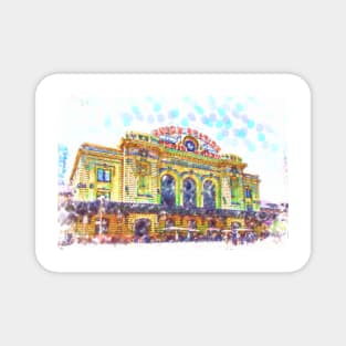 Denver Union Station In Pointillism Magnet