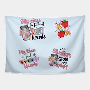 Retro Teacher Valentine Stickers Pack Tapestry