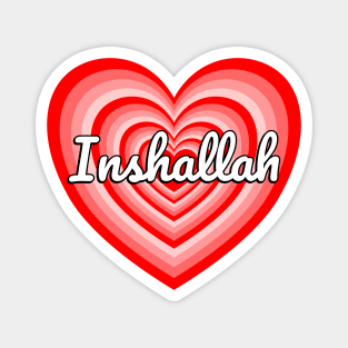 Inshallah Islam Islamic Muslim Heart Design I Love Allah Magnet