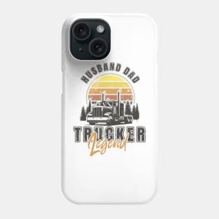 Retro sunset long haul truck, Husband Dad Trucker Legend Phone Case