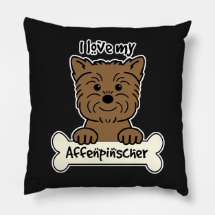I Love My Affenpinscher Pillow