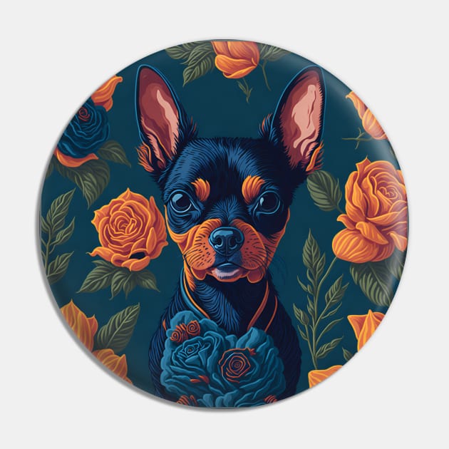 Dogs, Toy Terrier and flowers, dog, seamless print, style vector (red flowers Toy Terrier 3 version) Pin by xlhombat