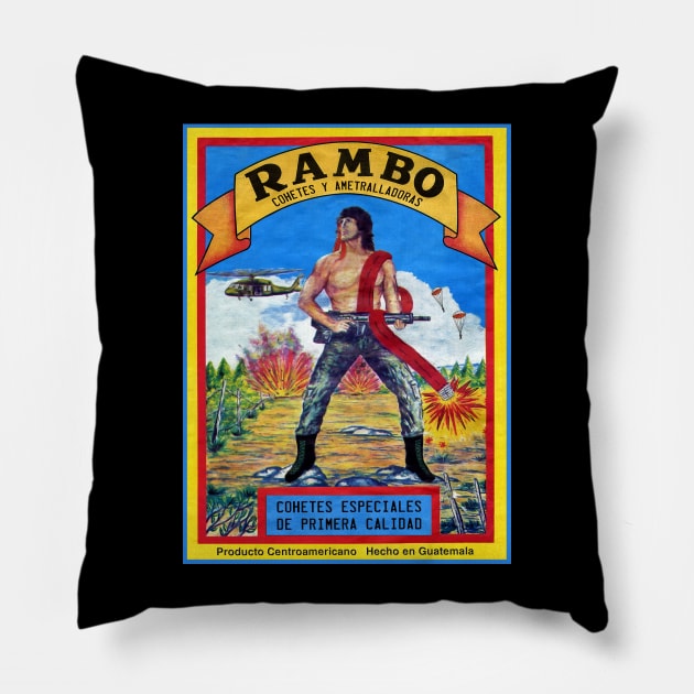 RAMBO Retro Poster Pillow by Cabezon