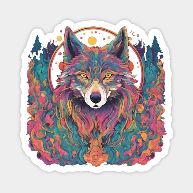 Trippy Wolf Magnet by PlushFutura