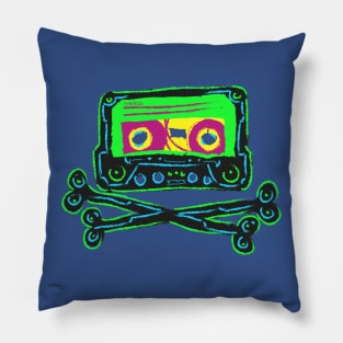 Cassette and Crossbones Pillow