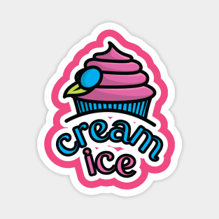 Summer Ice Cream Cup Sticker vector illustration. Summer food and ice cream object icon concept. Ice cream paper cup sticker vector design with shadow. Magnet