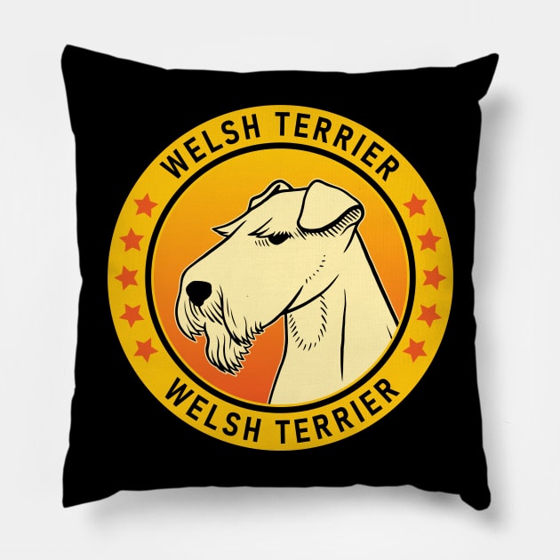 Welsh Terrier Dog Portrait Pillow by millersye