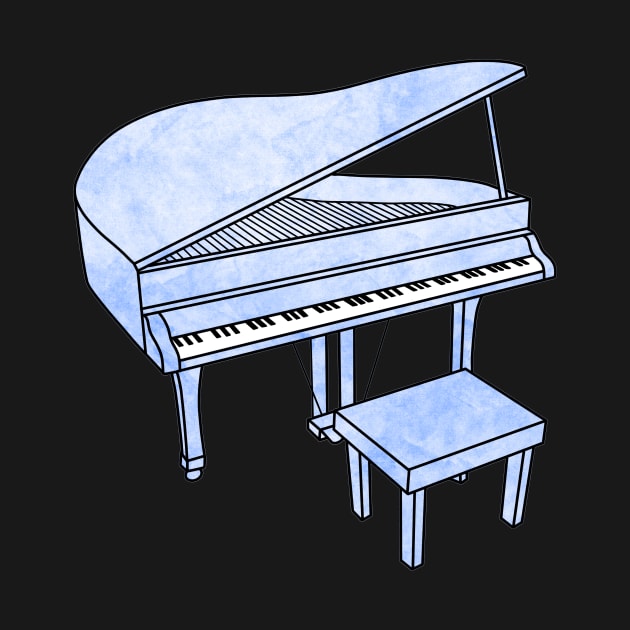 Sky Blue Piano by Kelly Louise Art