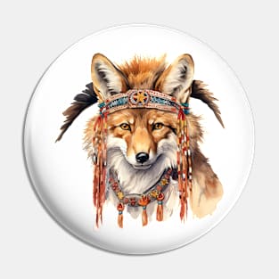 Watercolor Boho Fox #1 Pin