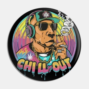 Chill Out: Hip Hop Dog Art Piece Pin