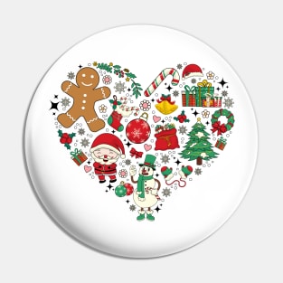 Christmas Ornaments Heart Love Gingerbread Pin