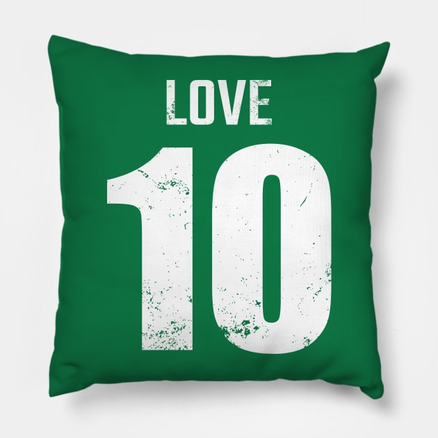 Jordan Alexander Love Distressed Black and White Jersey Number 10 American Football Quarterback QB Pillow by itsMePopoi