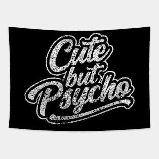 Cute But Psycho Funny Sport Logo Style Tapestry