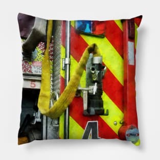 Fire Truck -  Fire Hose on Striped Fire Engine Pillow