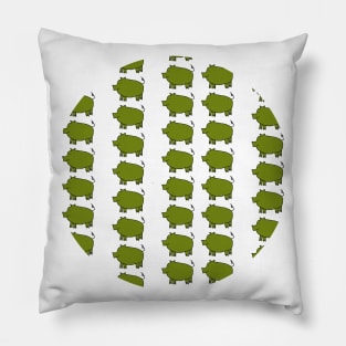 Green Pig Pattern Pillow