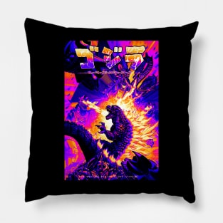 Retro Godzilla Alien Pillow