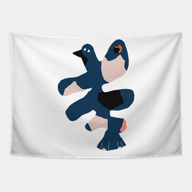 Oiseau Blue Tapestry by fossdesign