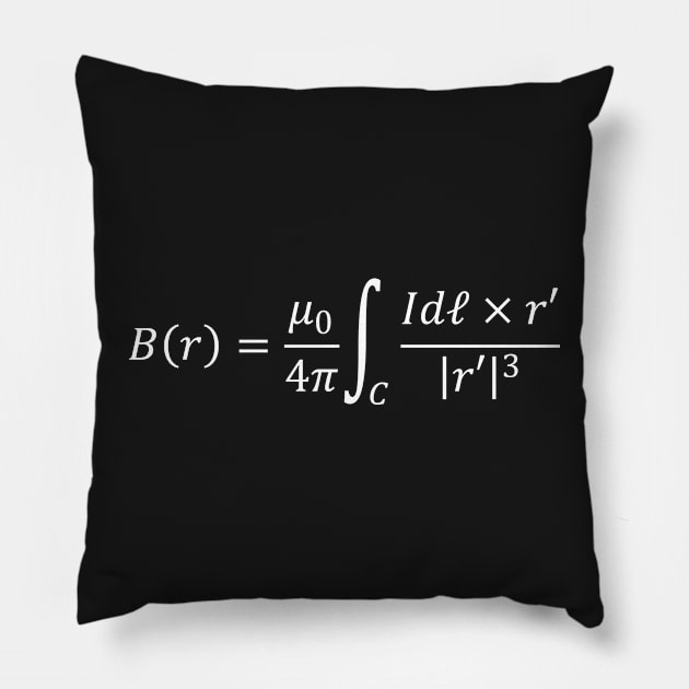 Biot Savart Equation - Useful Formula For Calculating The Magnetic Field Pillow by ScienceCorner