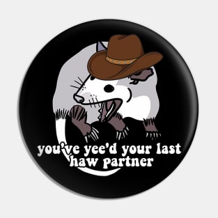 Cowboy Possum Shirt Sticker | You've yee'd your last haw | Possum Sticker | Sticker for Laptop | Funny Sticker Pin