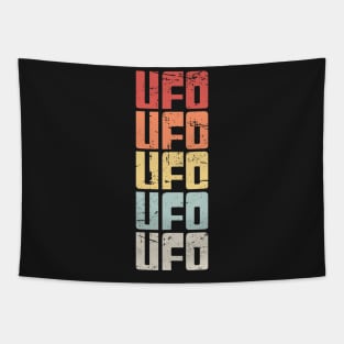 Retro 70s UFO Alien Text Tapestry