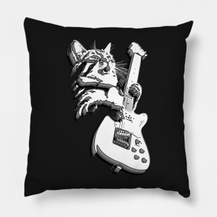 Vintage Rock Cat Playing Guitar lovers guitar player Pillow