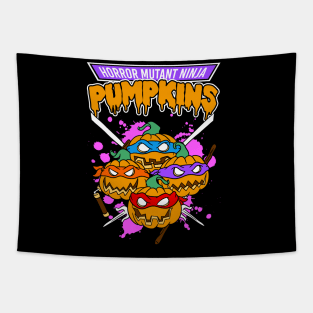 Horror Mutant Ninja Pumpkins Tapestry