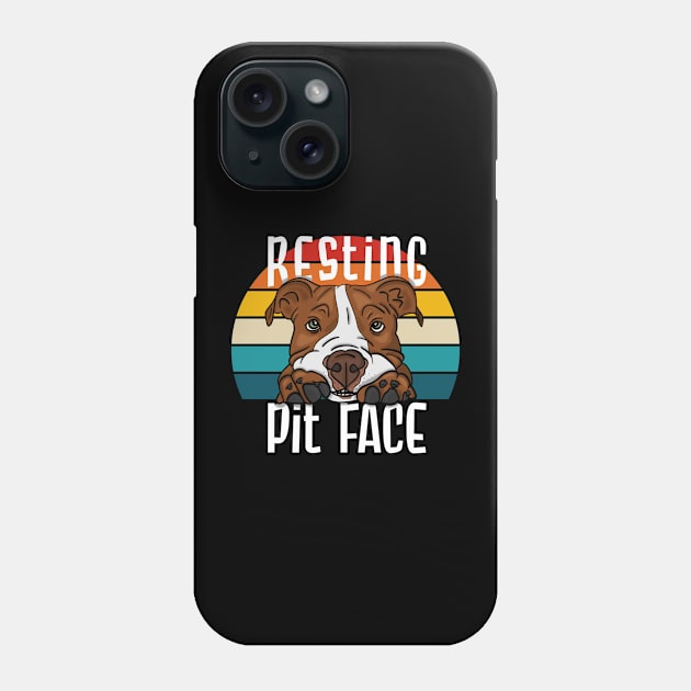 Resting Pit Face Funny Pitbull Dog Rescue Phone Case by JessieJune