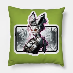 Bunny Cyberpunk Pillow