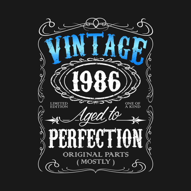 Vintage 1986 aged to perfection 30th birthday gift for men 1986 30 birthday by AwesomePrintableArt