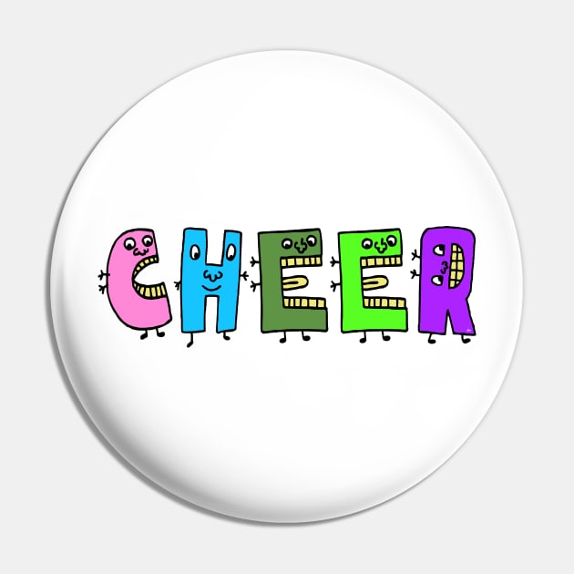 Cute Cheer Motivational Dancing Text Illustrated Letters, Blue, Green, Pink for all people, who enjoy Creativity and are on the way to change their life. Are you cheering for Change? To inspire yourself and make an Impact. Pin by Olloway