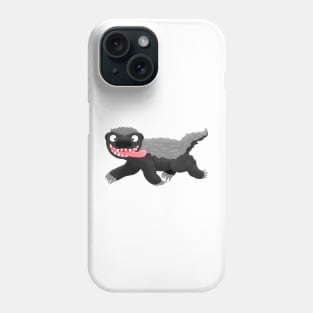 Funny hungry honey badger cartoon illustration Phone Case